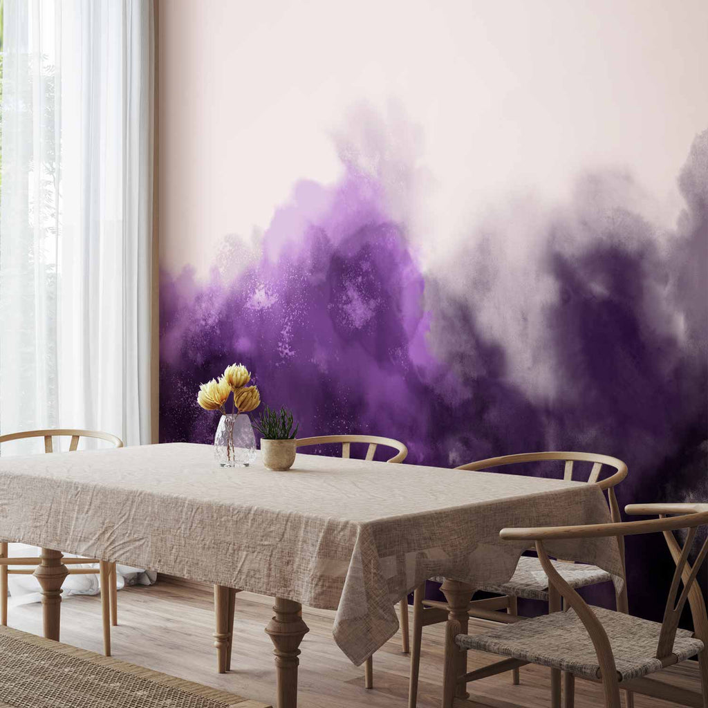 Violet Watercolour Abstract Wall Mural
