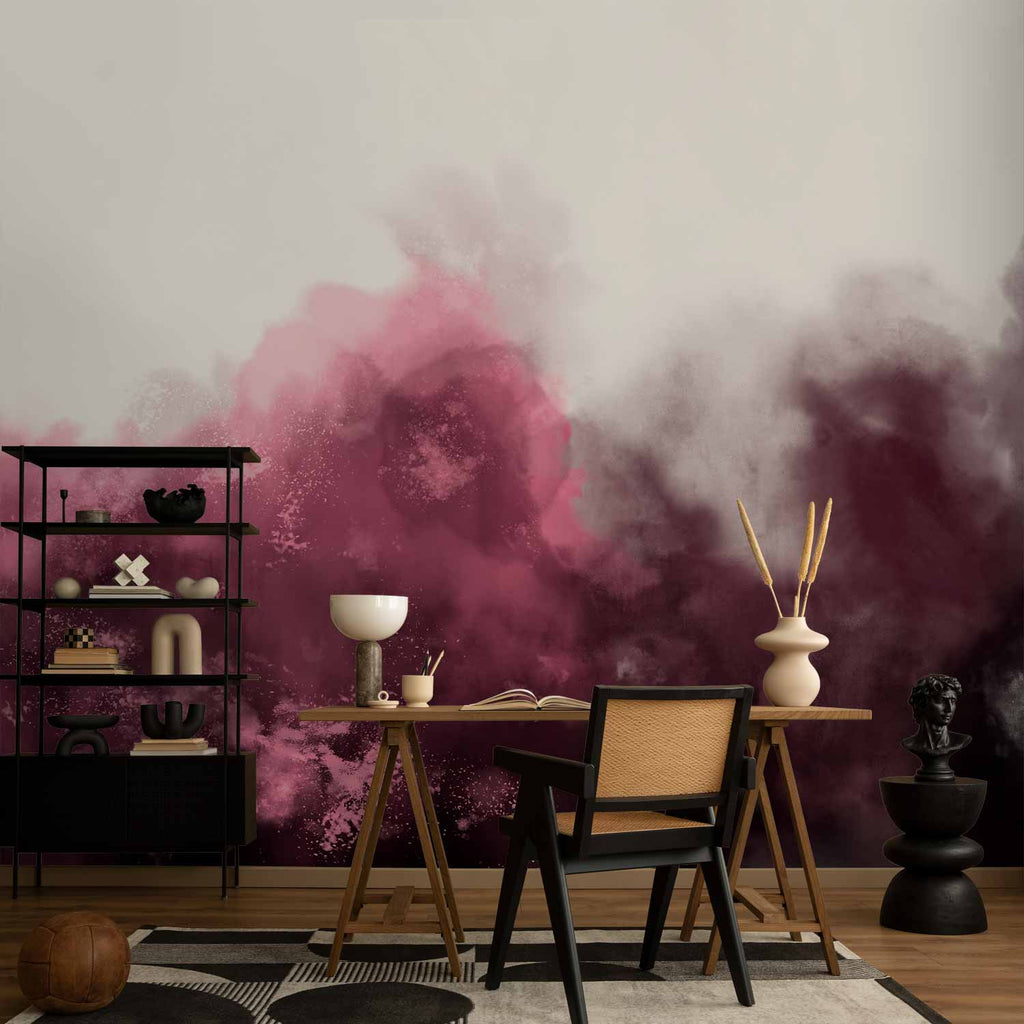 Red Watercolour Abstract Wall Mural