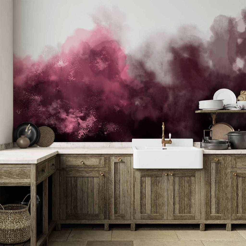 Wall Mural Watercolour Variation Red