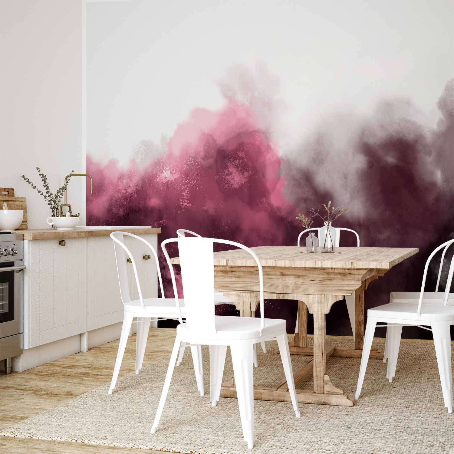 Red Watercolour Abstract Wall Mural