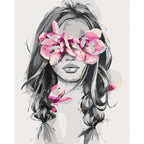 Floral Eyes Woman Portrait Paint by Numbers Kit