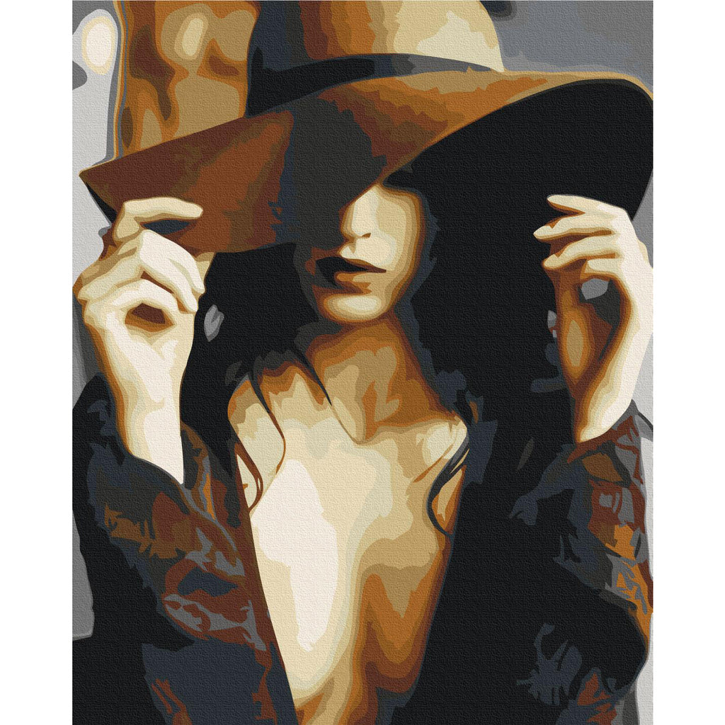 Woman in Brown Hat Paint by Numbers Kit