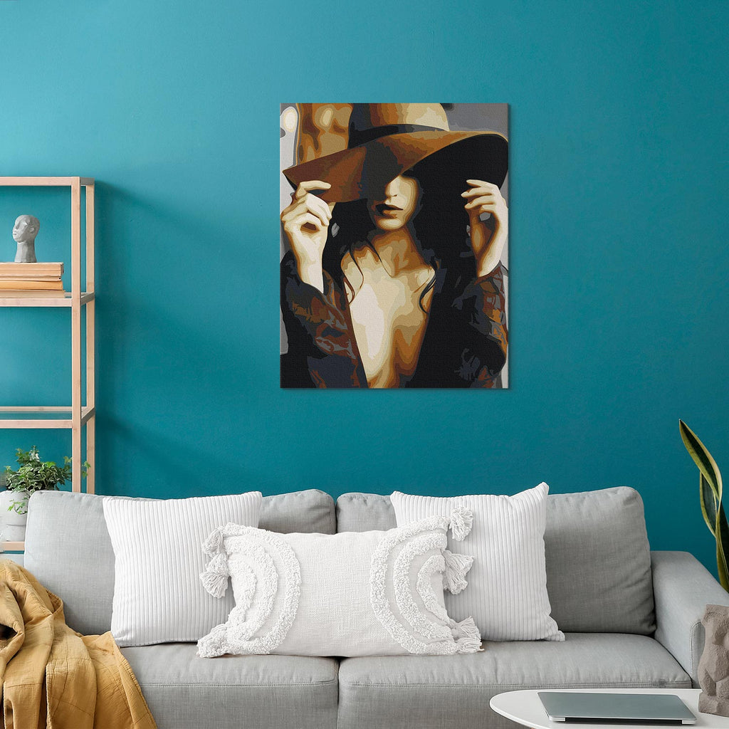 Woman in Brown Hat Paint by Numbers Kit