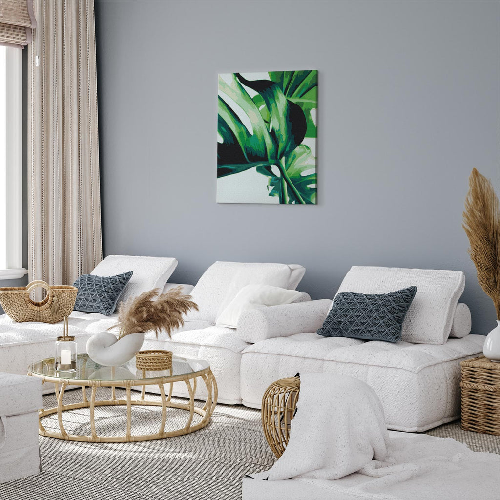 Monstera Adansonii Leaves Nature Paint by Numbers