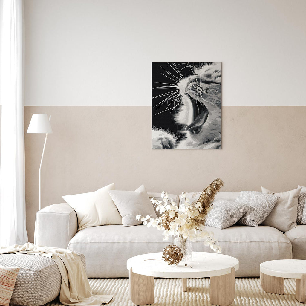 Yawning Kitten Animals Paint by Numbers