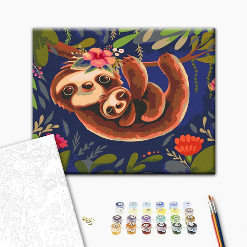 Friendly Sloths Animals Paint by Numbers Kit