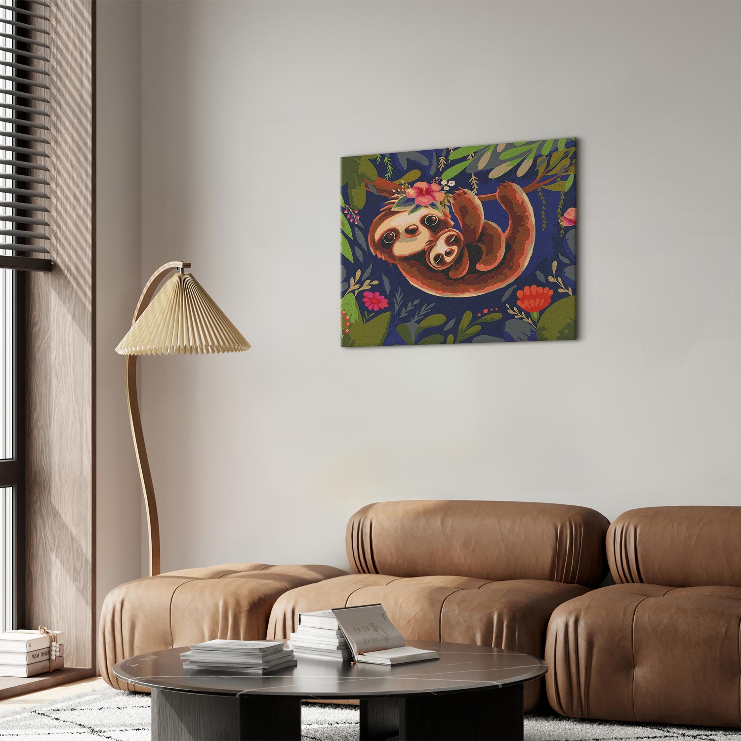 Friendly Sloths Animals Paint by Numbers Kit