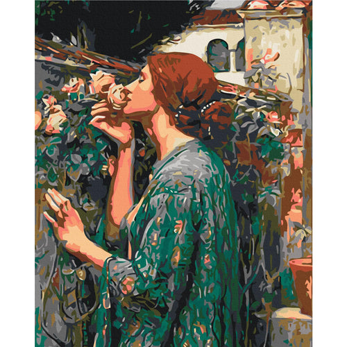 Pre-Raphaelite Rose Woman Classic Paint by Numbers