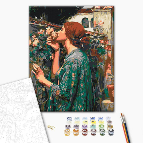 Pre-Raphaelite Rose Woman Classic Paint by Numbers