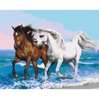Horses Seaside Landscape Paint by Numbers Kit