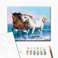 Horses Seaside Landscape Paint by Numbers Kit