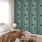 Mint Wave Abstract Pattern Wallpaper