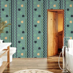 Mint Wave Abstract Pattern Wallpaper