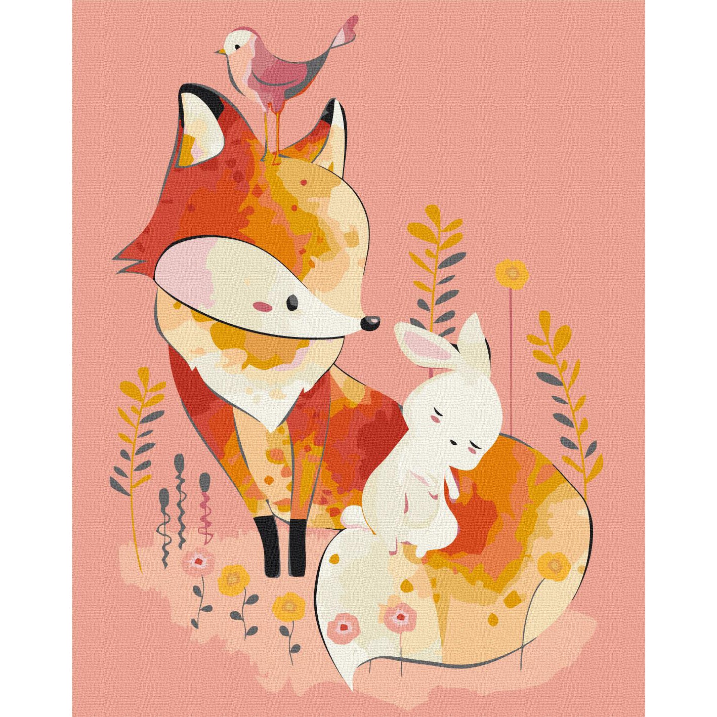 Fox and Rabbit Nature Paint by Numbers Kit