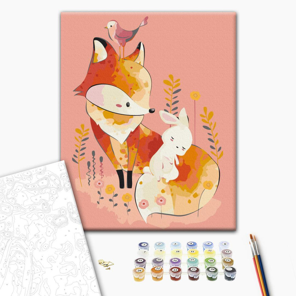 Fox and Rabbit Nature Paint by Numbers Kit