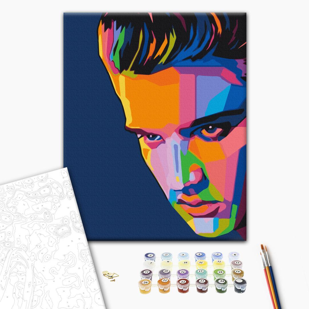 Colourful Elvis Portrait Paint by Numbers