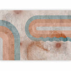 Abstract Geometric Three Suns Wall Mural