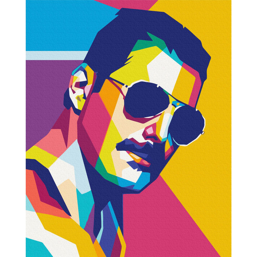 Colourful Freddie Music Portrait Paint by Numbers
