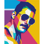 Colourful Freddie Music Portrait Paint by Numbers
