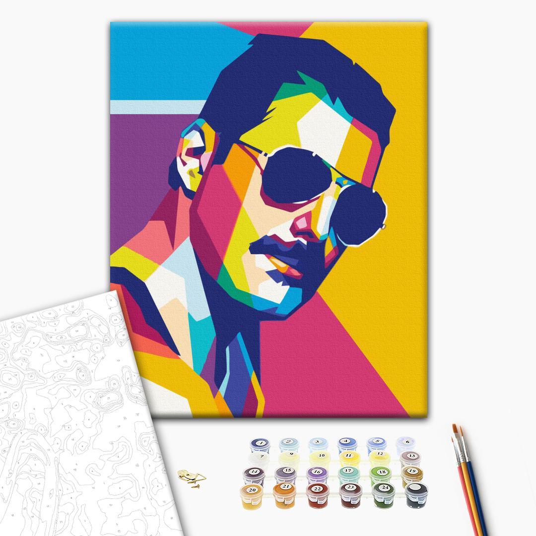 Colourful Freddie Music Portrait Paint by Numbers