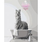 Llama in the Bathtub Funny Paint by Numbers Kit