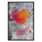 Abstract Heart Texture Vertical Canvas Print