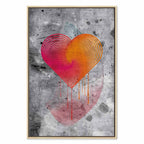 Abstract Heart Texture Vertical Canvas Print