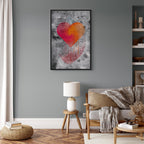 Abstract Heart Texture Vertical Canvas Print