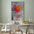 Abstract Heart Texture Vertical Canvas Print
