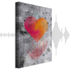 Abstract Heart Texture Vertical Canvas Print