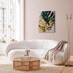 Golden Monstera Leaves Paint by Numbers Kit