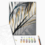 Golden Palm Tree Tropical Paint by Numbers Kit