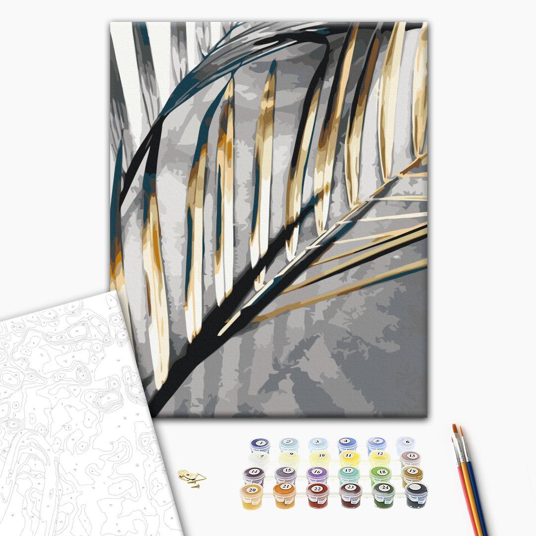 Golden Palm Tree Tropical Paint by Numbers Kit