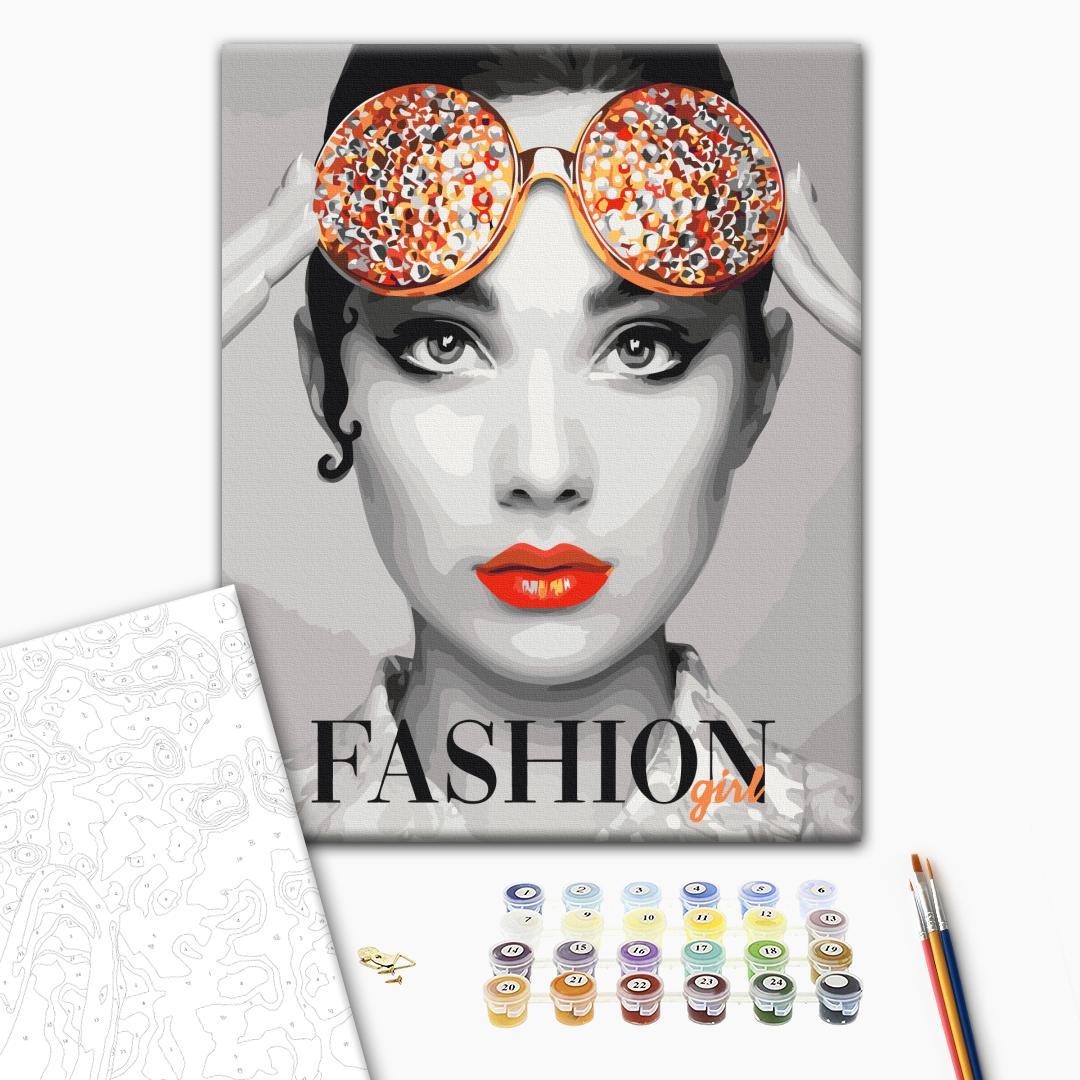 Fashion Girl Portrait Paint by Numbers Kit