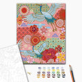 Spring Cranes Floral Multicolor Paint by Numbers Kit