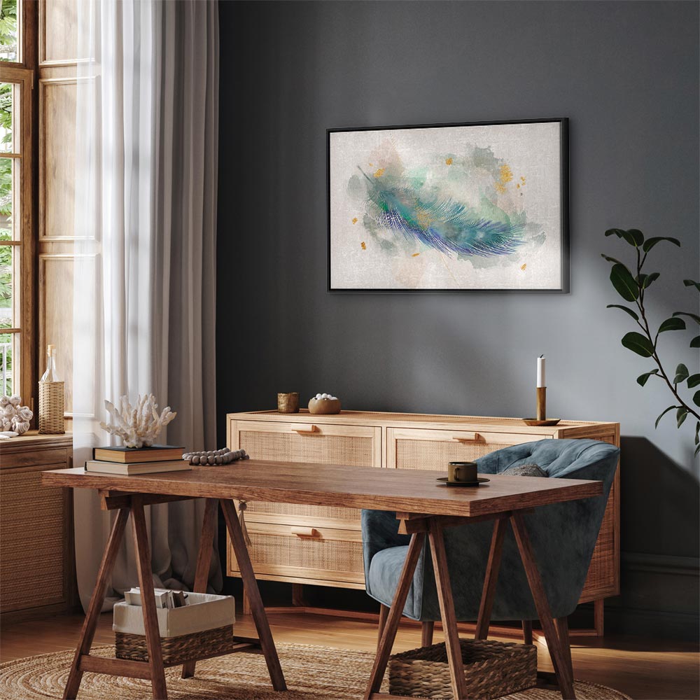 Blue Abstract Adventure Wide Canvas Print