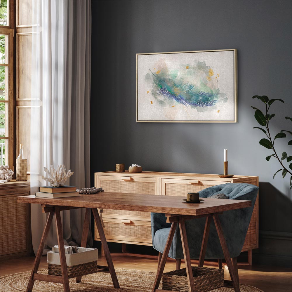 Blue Abstract Adventure Wide Canvas Print