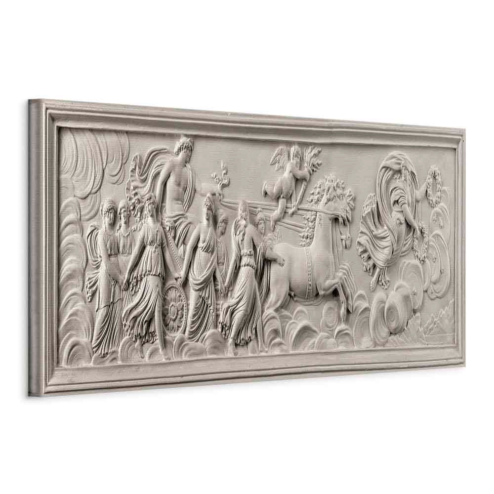 Apollo and Muses Stone Relief Grey Canvas Print