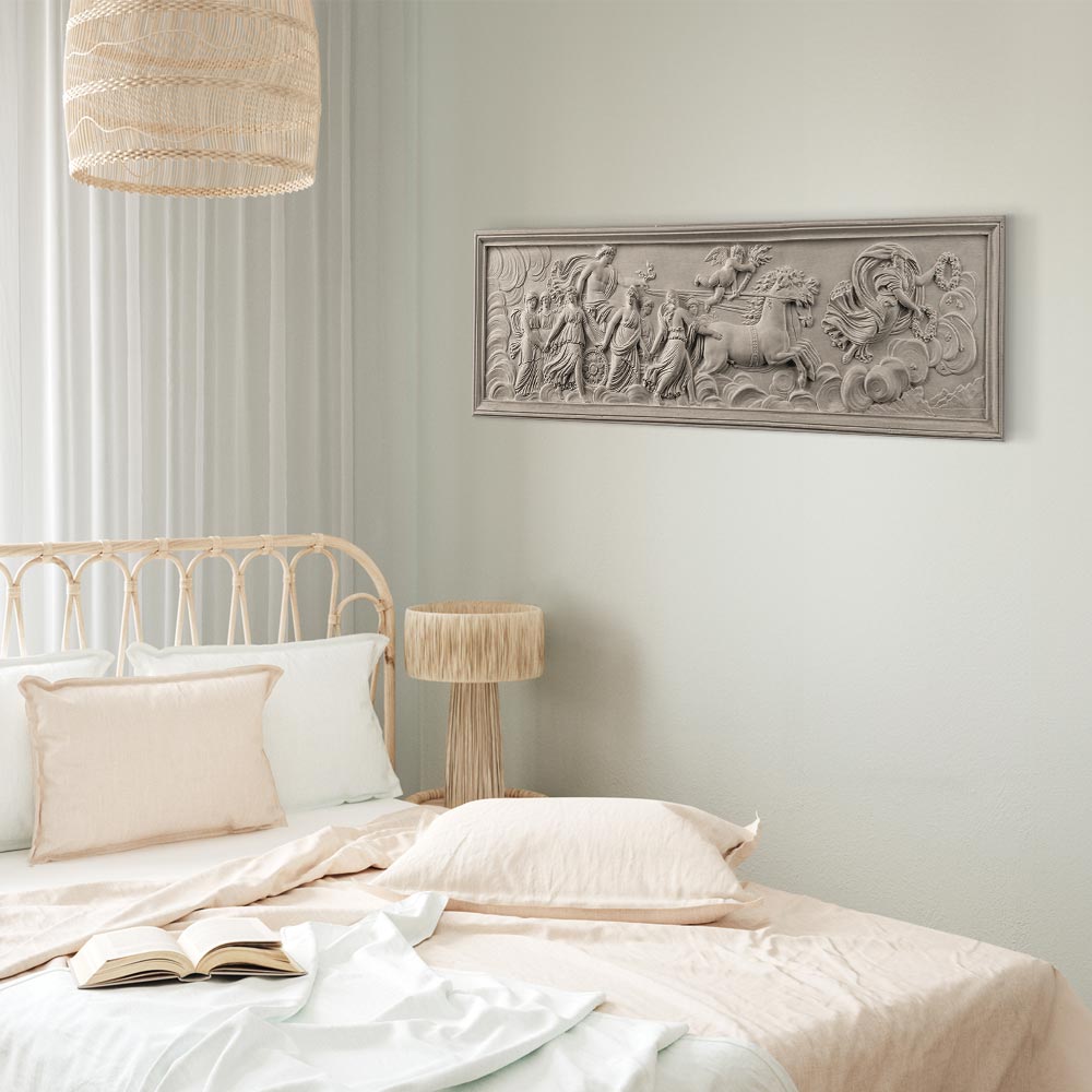 Apollo and Muses Stone Relief Grey Canvas Print