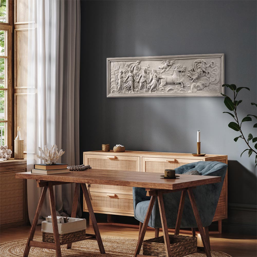 Apollo and Muses Stone Relief Grey Canvas Print