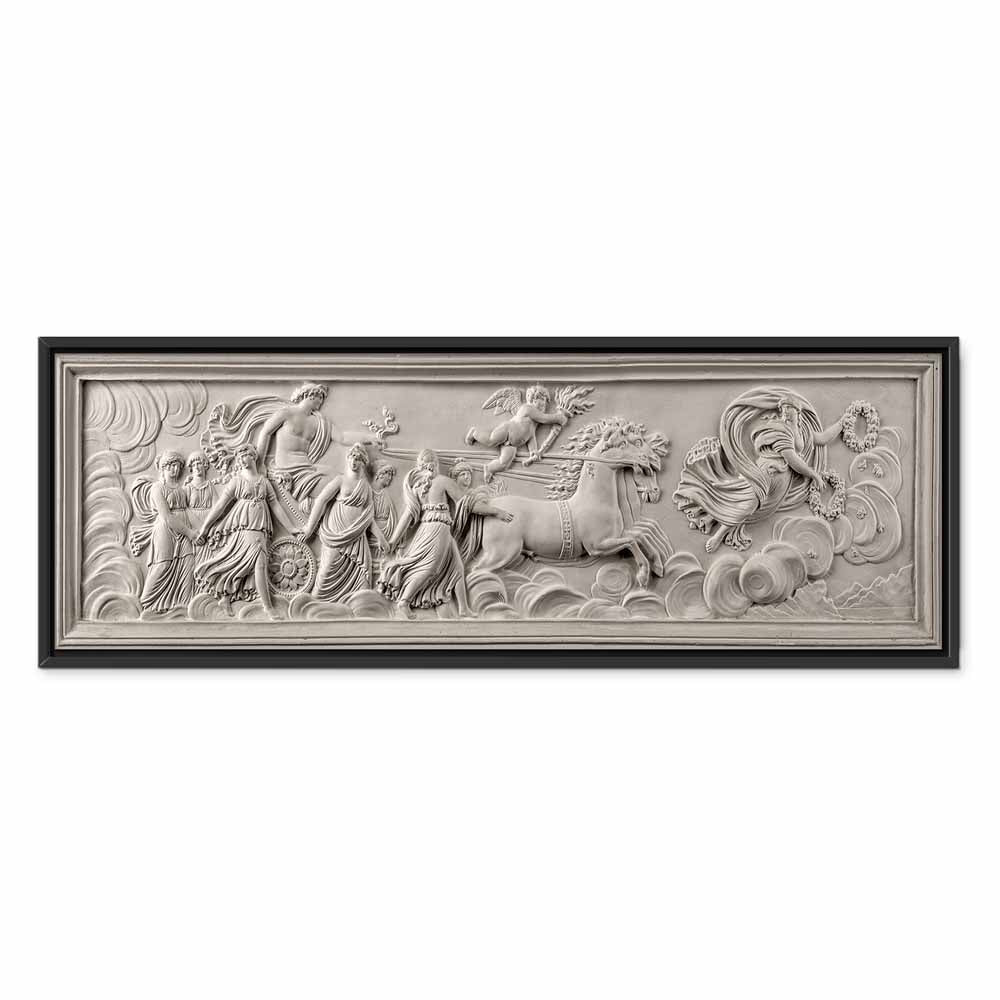 Apollo and Muses Stone Relief Grey Canvas Print