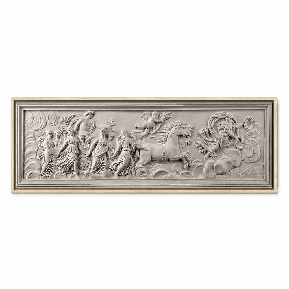 Apollo and Muses Stone Relief Grey Canvas Print