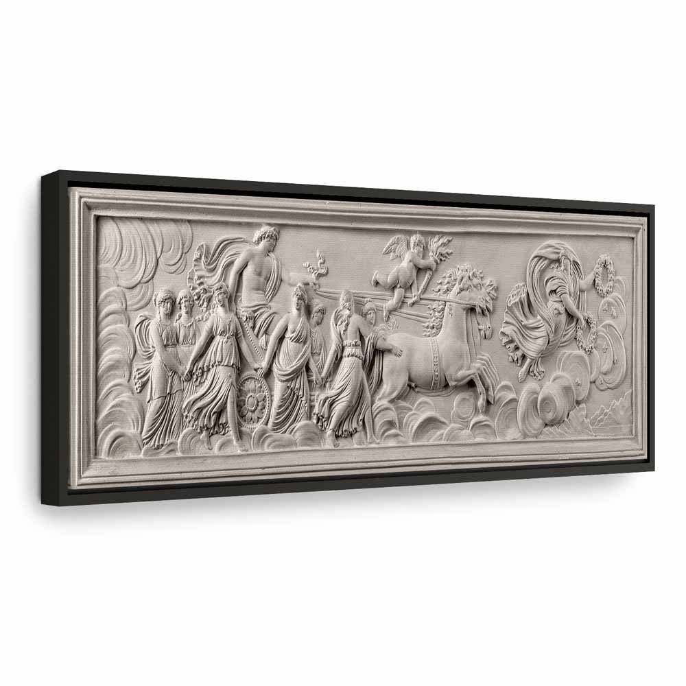 Apollo and Muses Stone Relief Grey Canvas Print