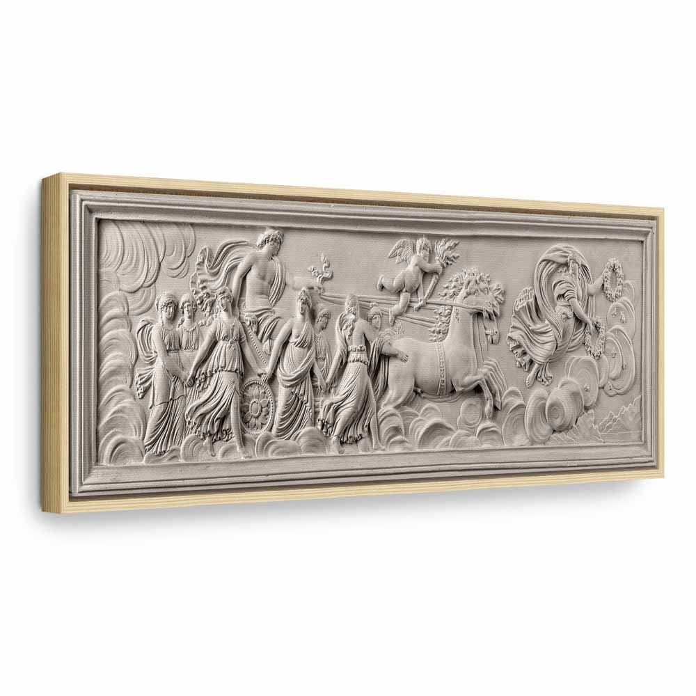 Apollo and Muses Stone Relief Grey Canvas Print