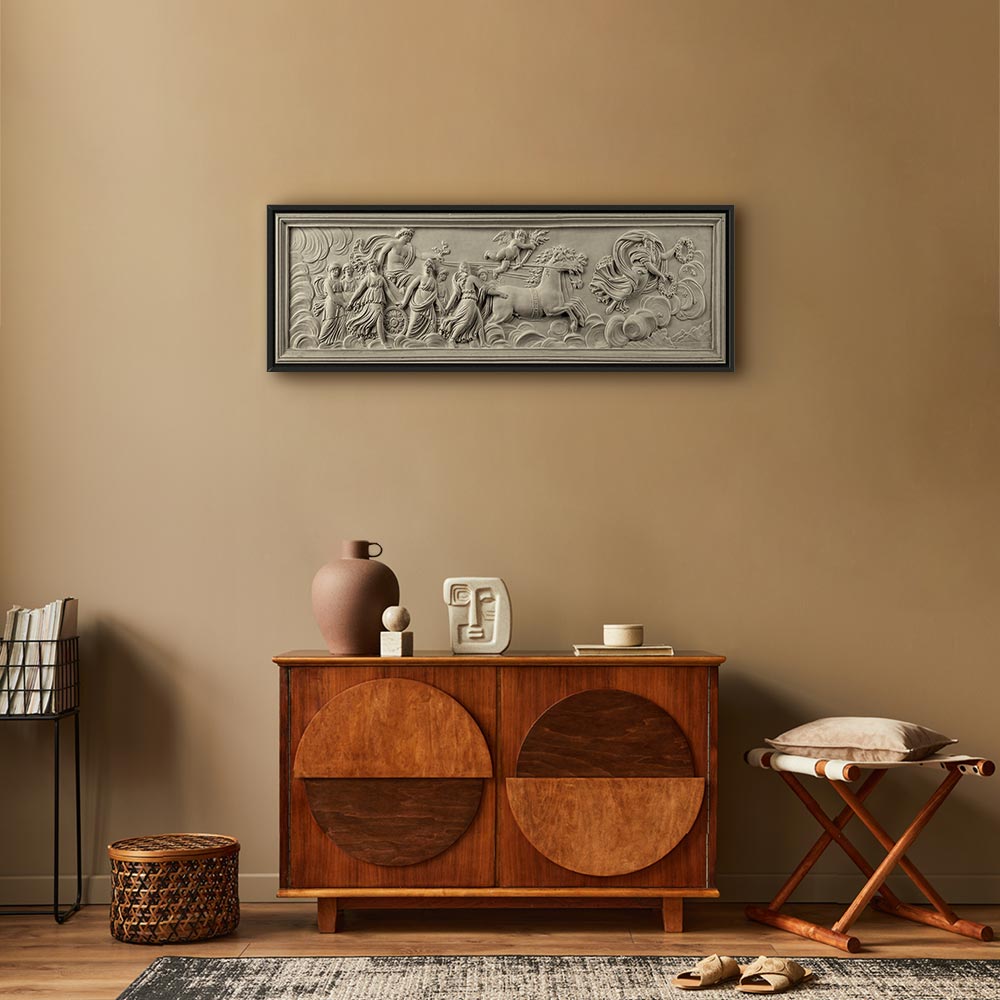 Apollo and Muses Stone Relief Grey Canvas Print