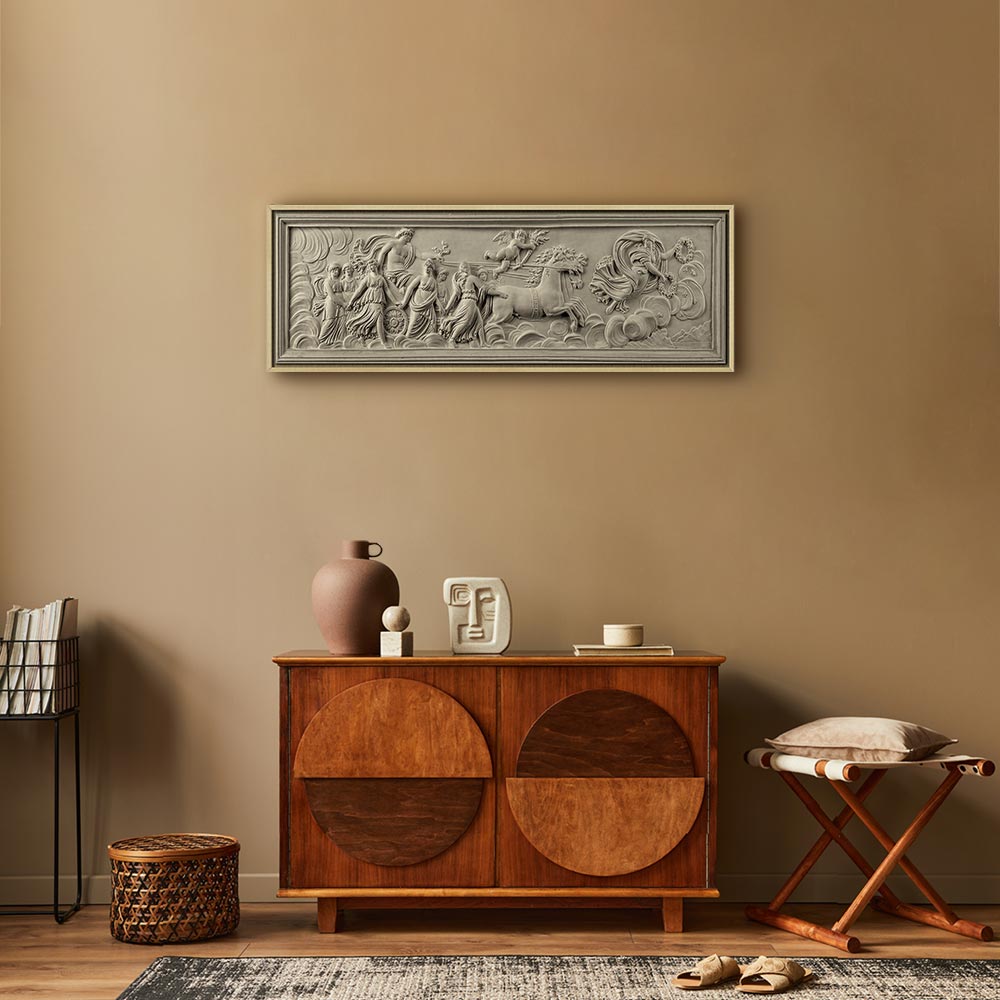 Apollo and Muses Stone Relief Grey Canvas Print