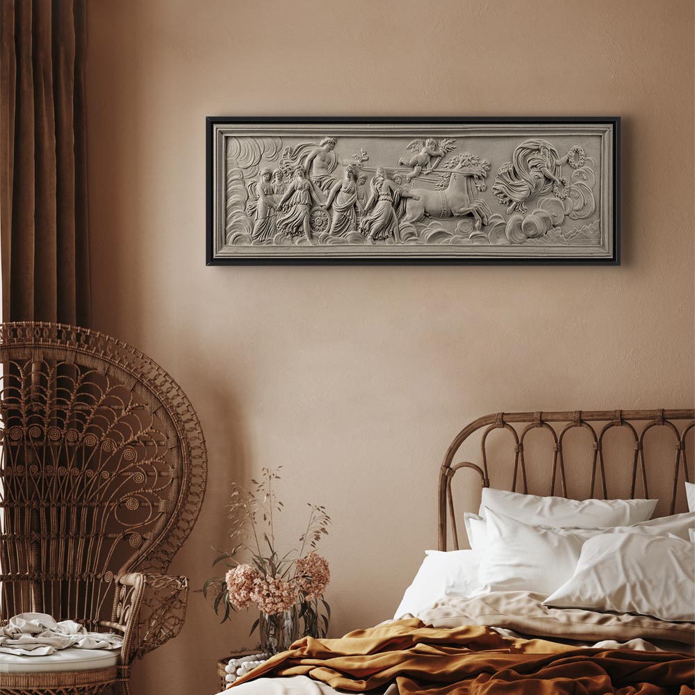 Apollo and Muses Stone Relief Grey Canvas Print