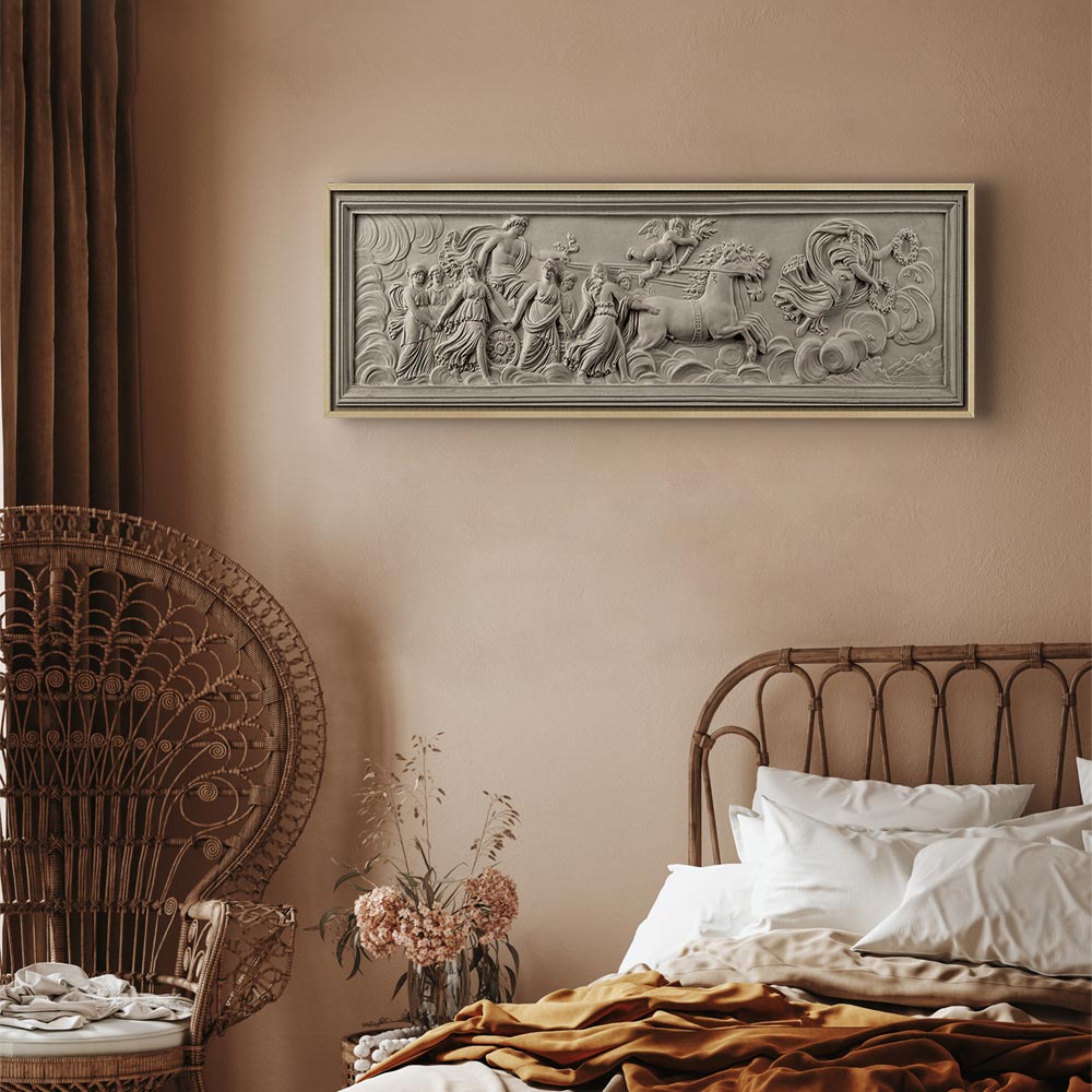 Apollo and Muses Stone Relief Grey Canvas Print