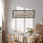 Apollo and Muses Stone Relief Grey Canvas Print