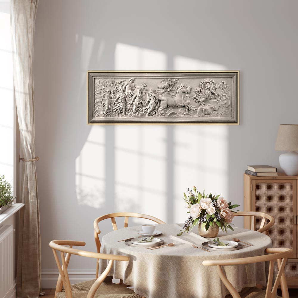 Apollo and Muses Stone Relief Grey Canvas Print